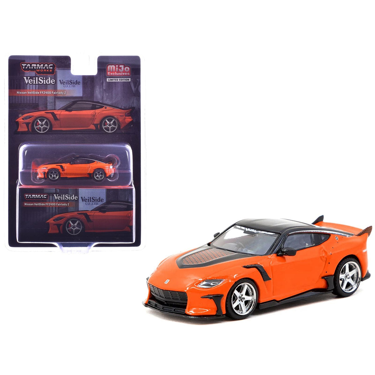 Nissan VeilSide FFZ400 Fairlady Z RHD (Right Hand Drive) Orange with Black Top "Global64" Series 1/64 Diecast Model by Tarmac Works-Tarmac Works-ModelCars.com