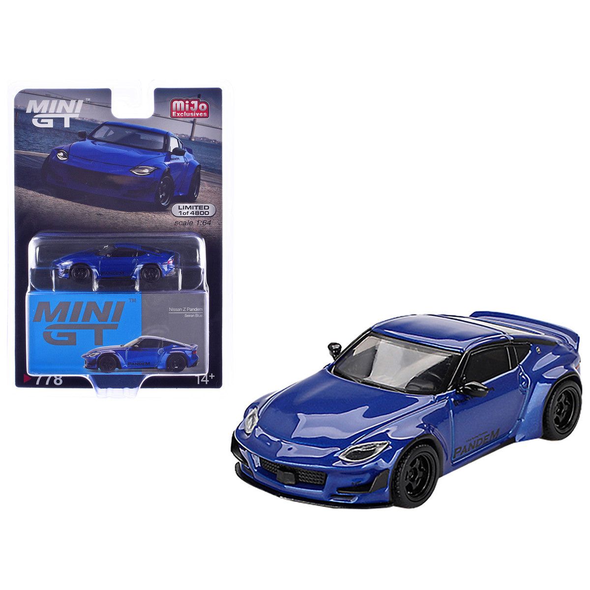 Nissan Z "Pandem" Seiran Blue Metallic Limited Edition to 4800 pieces Worldwide 1/64 Diecast Model Car by Mini GT-Mini GT-ModelCars.com