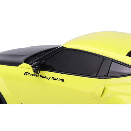 Nissan Z (RZ34) "Pandem" Ikazuchi Yellow with Matt Black Hood 1/18 Model Car by Top Speed-Top Speed-ModelCars.com