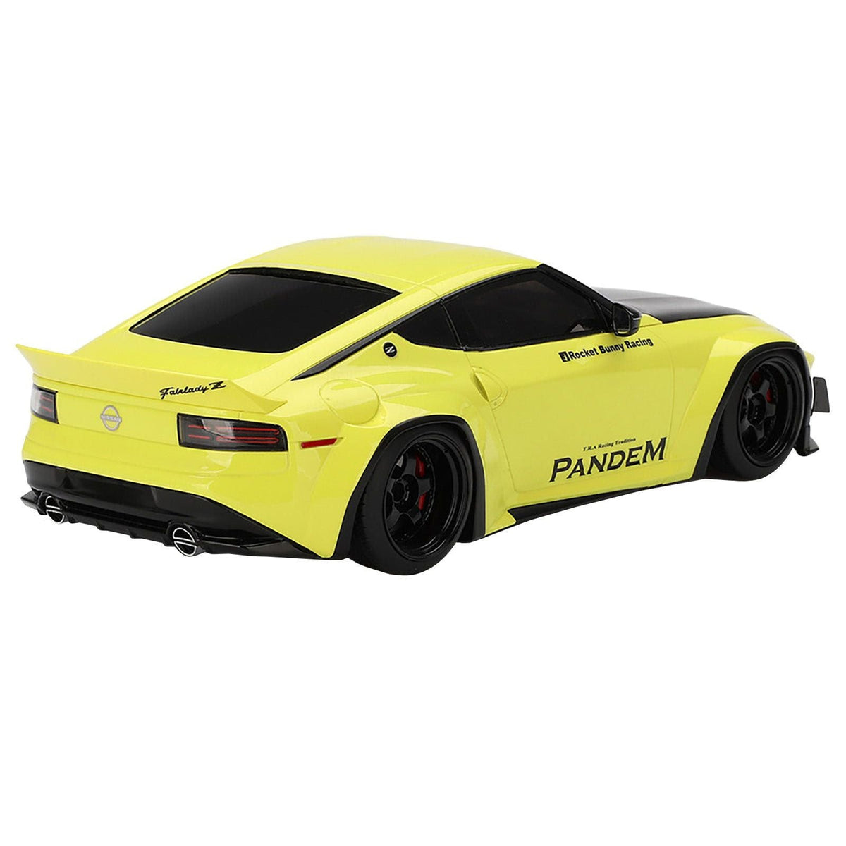 Nissan Z (RZ34) "Pandem" Ikazuchi Yellow with Matt Black Hood 1/18 Model Car by Top Speed-Top Speed-ModelCars.com