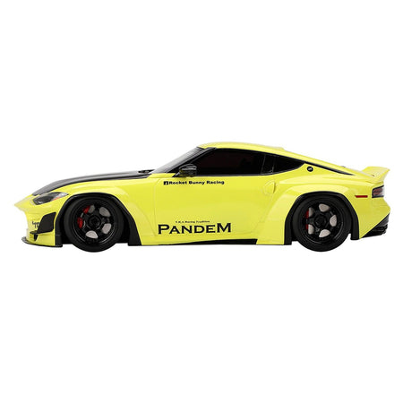 Nissan Z (RZ34) "Pandem" Ikazuchi Yellow with Matt Black Hood 1/18 Model Car by Top Speed-Top Speed-ModelCars.com
