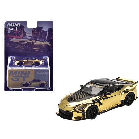 Nissan Z VeilSide FFZ400 Gold Chrome with Black Top Limited Edition 1/64 Diecast Model Car by Mini GT-Mini GT-ModelCars.com