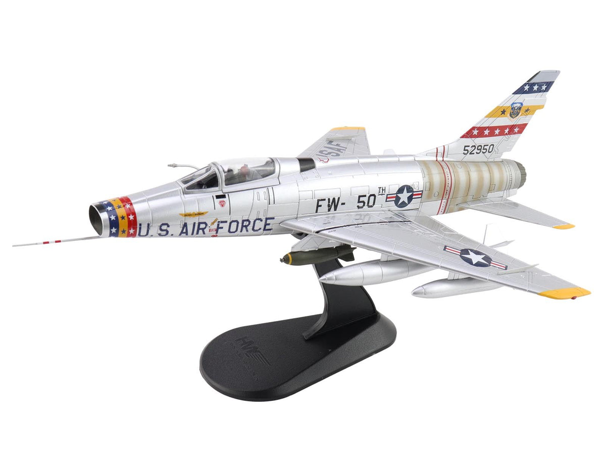 North American F-100D Super Sabre Fighter Aircraft "FW-871 81st TFS 50th TFW France" (1958) United States Air Force "Air Power Series" 1/72 Diecast Model by Hobby Master-Hobby Master-ModelCars.com
