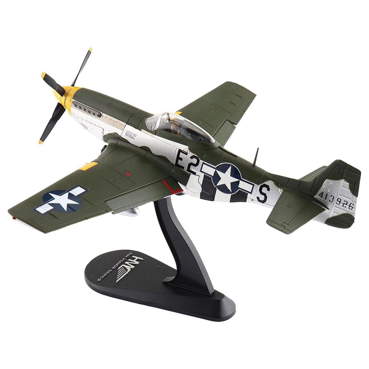 North American P-51D Mustang Fighter Aircraft "413926 375th Fighter Squadron 8th Air Force" (1944) United States Army Air Forces "Air Power Series" 1/48 Diecast Model by Hobby Master-Hobby Master-ModelCars.com