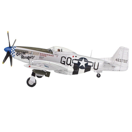 North American P-51D Mustang Fighter Aircraft "463702 Grim Reaper 355th Fighter Squadron 9th U.S. Army Air Force" (1945) United States Army Air Forces "Air Power Series" 1/48 Diecast Model by Hobby Master-Hobby Master-ModelCars.com