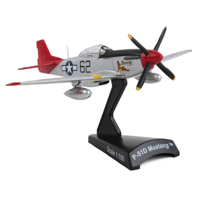 North American P - 51D Mustang Fighter Aircraft 62 "Bunny" United States Army Air Force 1/100 Diecast Model Airplane by Postage Stamp - Postage Stamp - ModelCars.com