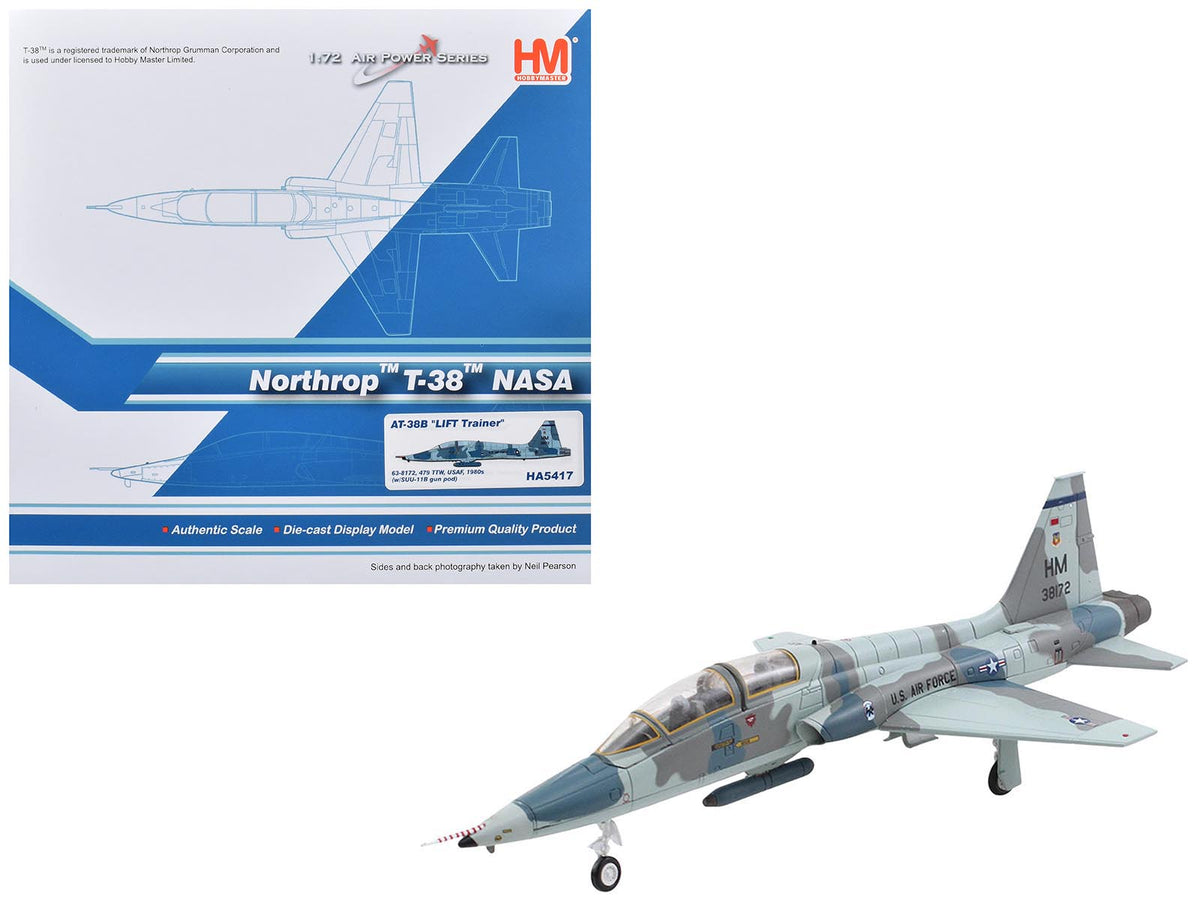 Northrop AT-38B Talon Aircraft "63-8172 479th TTW LIFT Trainer NASA" (1980s) United States Air Force "Air Power Series" 1/72 Diecast Model by Hobby Master-Hobby Master-ModelCars.com