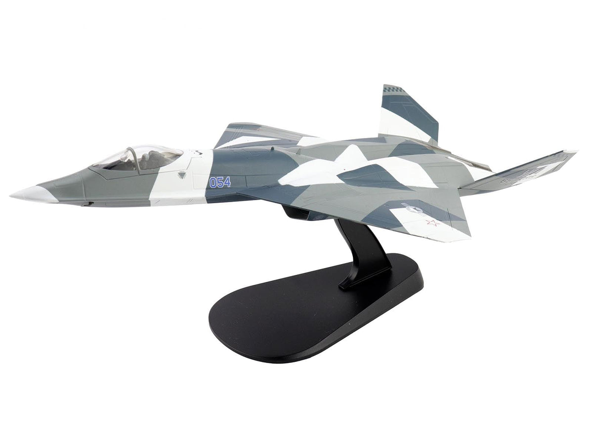 Northrop F-23 Black Widow II Stealth Fighter Aircraft Blue 054 Su-57 Aggressor What If Scheme 65th AGRS Nellis AFB United States Air Force Air Power Series 1/72 Diecast Model by Hobby Master-Hobby Master-ModelCars.com