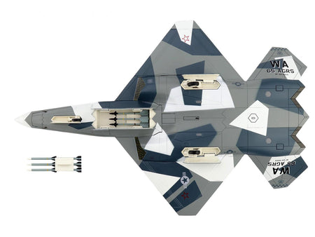 Northrop F-23 Black Widow II Stealth Fighter Aircraft Blue 054 Su-57 Aggressor What If Scheme 65th AGRS Nellis AFB United States Air Force Air Power Series 1/72 Diecast Model by Hobby Master-Hobby Master-ModelCars.com