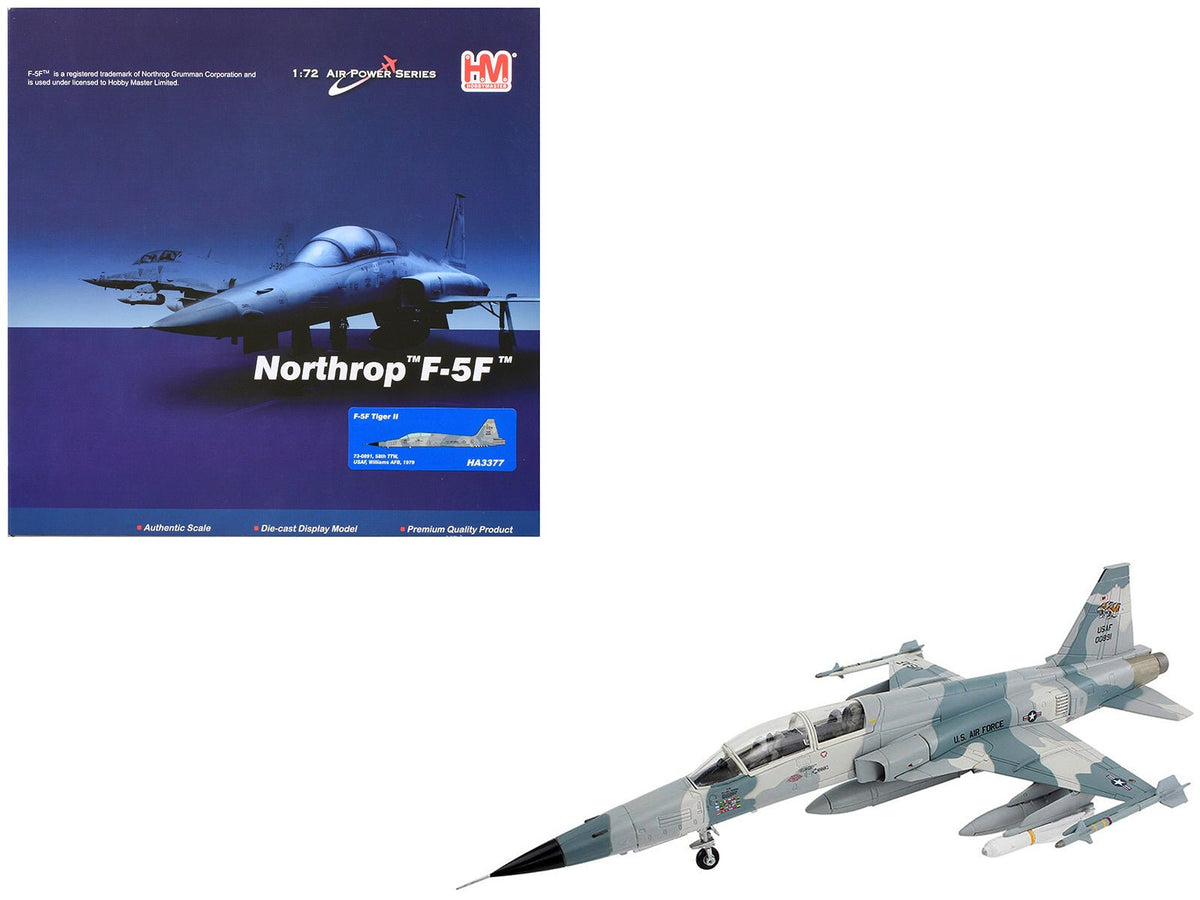 Northrop F-5F Tiger II Aircraft "58th Tactical Training Wing Williams Air Force Base" United States Air Force "Air Power Series" 1/72 Diecast Model by Hobby Master-Hobby Master-ModelCars.com