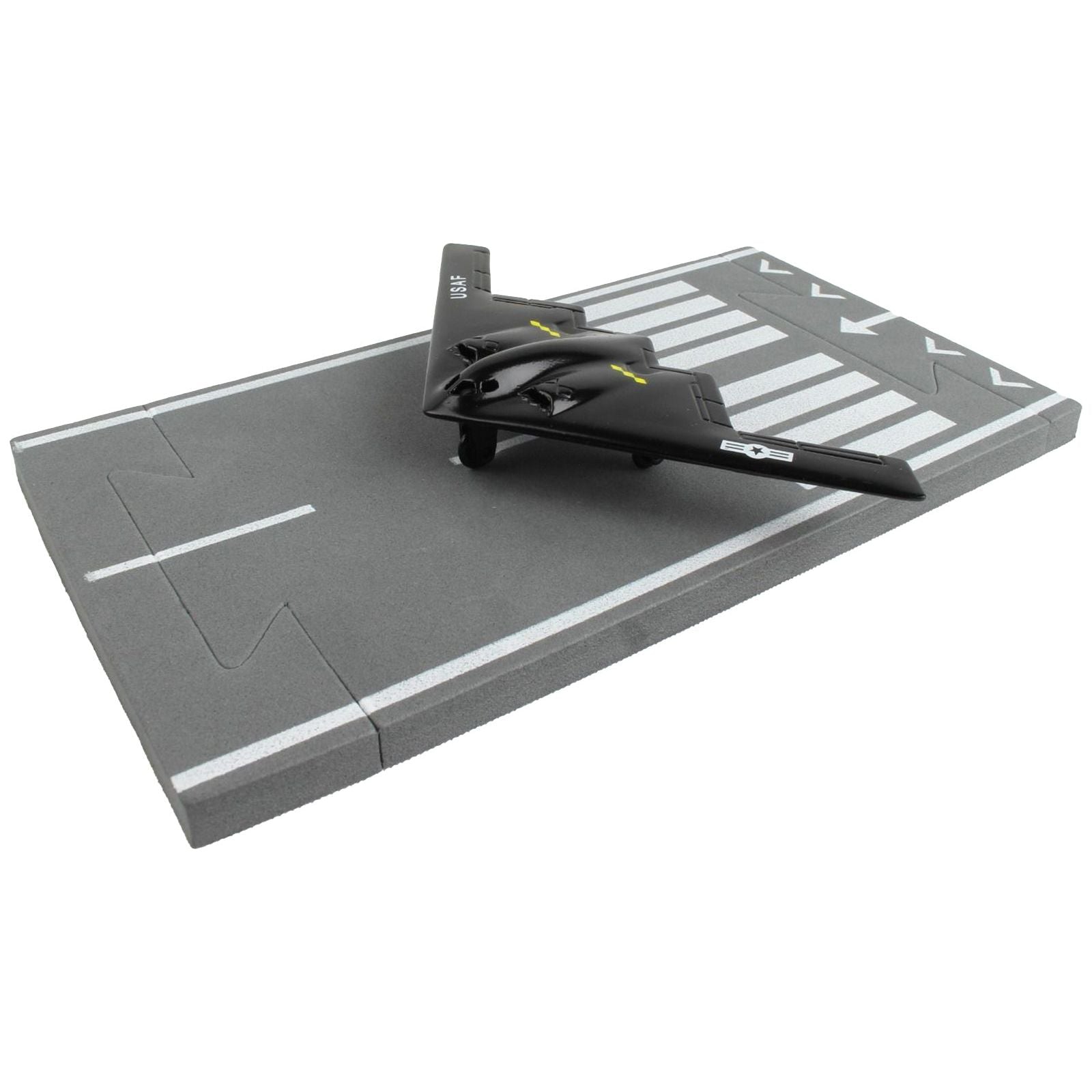 Northrop Grumman B - 2 Spirit Stealth Aircraft Black "United States Air Force" with Runway Section Diecast Model Airplane by Runway24 - Runway24 - ModelCars.com