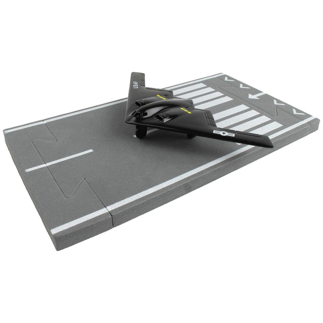 Northrop Grumman B - 2 Spirit Stealth Aircraft Black "United States Air Force" with Runway Section Diecast Model Airplane by Runway24 - Runway24 - ModelCars.com