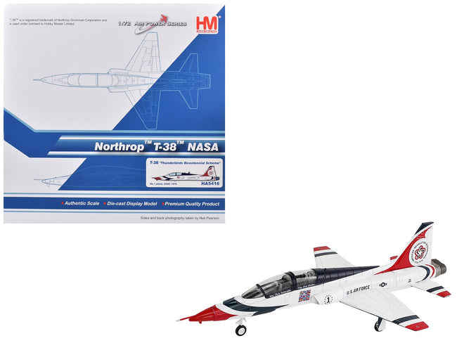 Northrop T-38 NASA Aircraft "#1 Thunderbirds Bicentennial Scheme" (1976) United States Air Force "Air Power Series" 1/72 Diecast Model by Hobby Master-Hobby Master-ModelCars.com