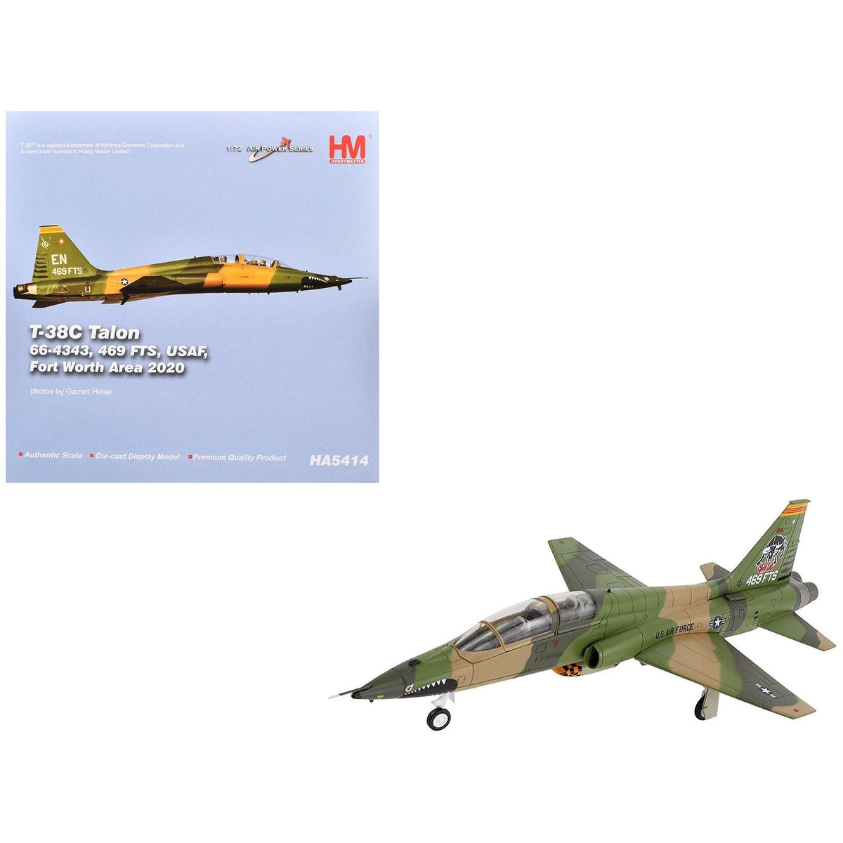 Northrop T-38C Talon Aircraft "66-4343 469th FTS Fort Worth Area" (2020) United States Air Force "Air Power Series" 1/72 Diecast Model by Hobby Master-Hobby Master-ModelCars.com