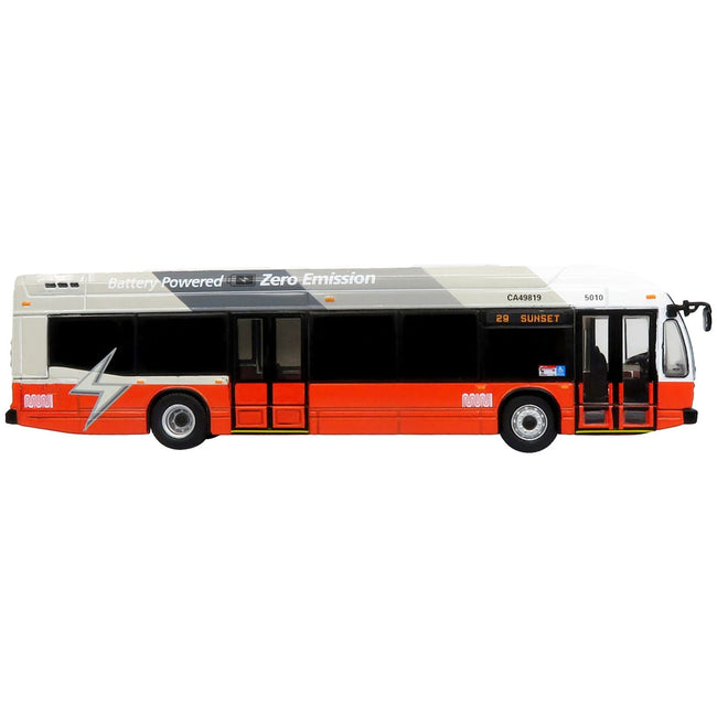 Nova Bus LFSe Electric Transit Bus San Francisco MUNI "29 Sunset" Limited Edition to 504 pieces Worldwide "The Bus and Motorcoach Collection" 1/87 (HO) Diecast Model by Iconic Replicas - Iconic Replicas - ModelCars.com