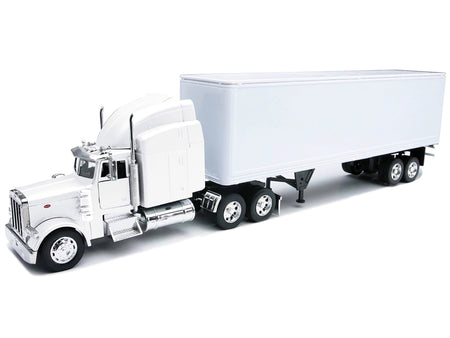 Peterbilt 379 Truck with Dry Goods Trailer White "Long Haul Trucker" Series 1/32 Diecast Model by New Ray - view 2