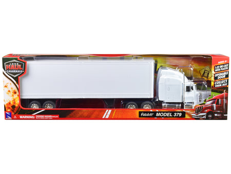 Peterbilt 379 Truck with Dry Goods Trailer White "Long Haul Trucker" Series 1/32 Diecast Model by New Ray - view 3