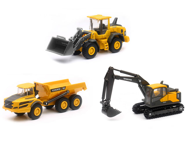 "Volvo Construction Vehicles" Set of 3 pieces Diecast Models by New Ray - view 2