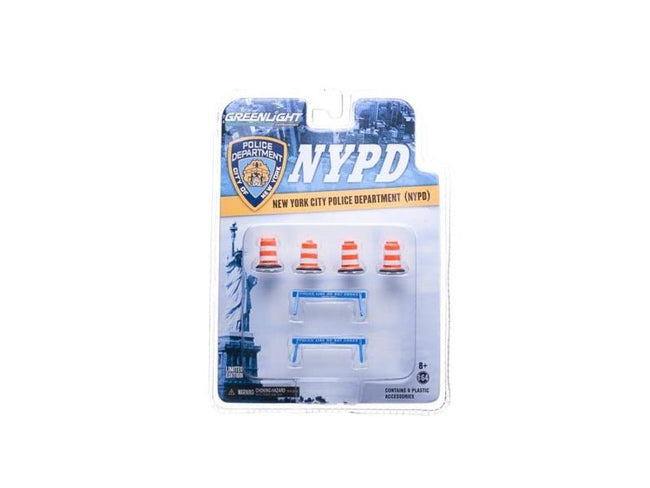 NYPD Accessory Pack 6pc Set Series 1 For 1/64 Model Cars by Greenlight-Greenlight-ModelCars.com