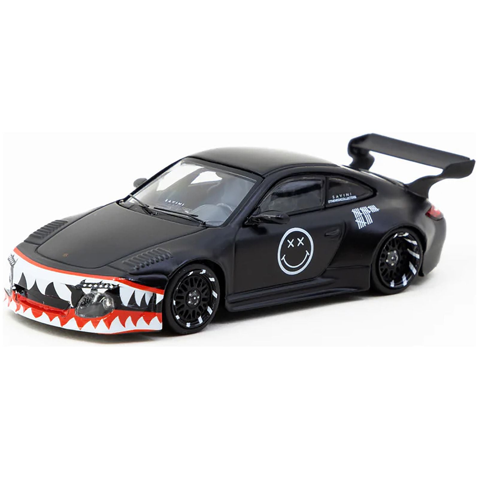 Old & New 997 Matt Black with Graphics "Hobby64" Series 1/64 Diecast Model Car by Tarmac Works - Tarmac Works - ModelCars.com