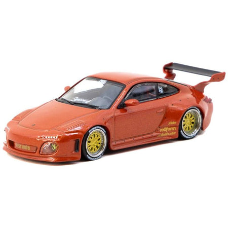 Old & New 997 Orange Red Metallic "Road64" Series 1/64 Diecast Model Car by Tarmac Works-Tarmac Works-ModelCars.com