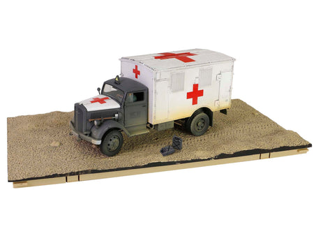 Opel-Blitz Kfz.305 Ambulance Gray and White (Weathered) "German Army" "Armoured Fighting Vehicle" Series 1/32 Diecast Model by Forces of Valor-Forces Of Valor-ModelCars.com