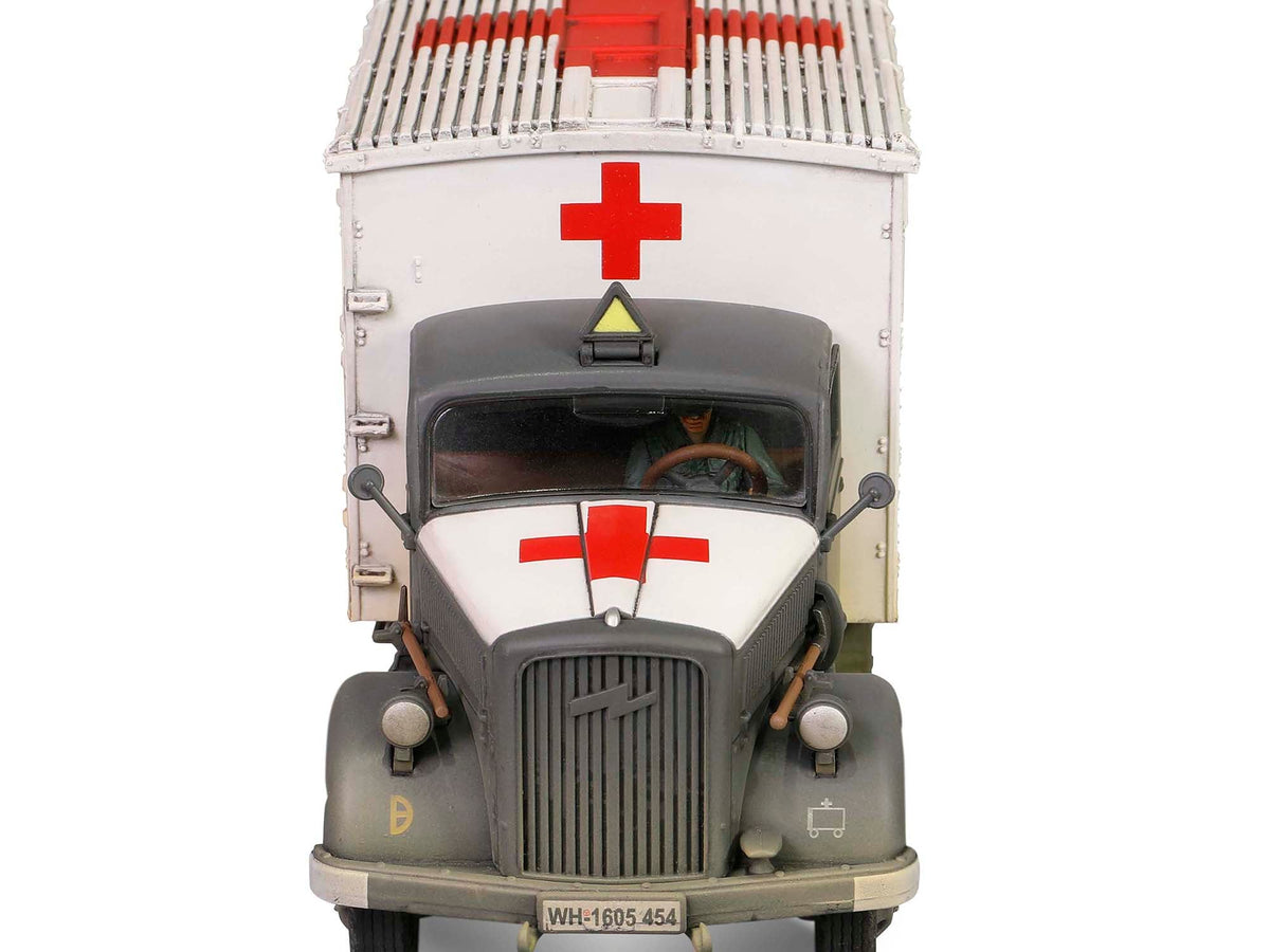 Opel-Blitz Kfz.305 Ambulance Gray and White (Weathered) "German Army" "Armoured Fighting Vehicle" Series 1/32 Diecast Model by Forces of Valor-Forces Of Valor-ModelCars.com