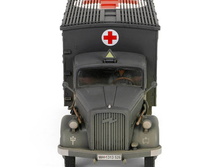 Opel-Blitz Kfz.305 Ambulance Gray (Weathered) "German Army" "Armoured Fighting Vehicle" Series 1/32 Diecast Model by Forces of Valor-Forces Of Valor-ModelCars.com