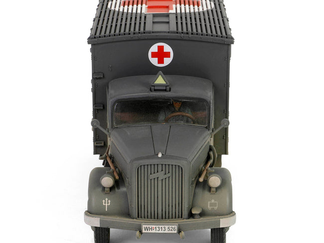 Opel-Blitz Kfz.305 Ambulance Gray (Weathered) "German Army" "Armoured Fighting Vehicle" Series 1/32 Diecast Model by Forces of Valor-Forces Of Valor-ModelCars.com
