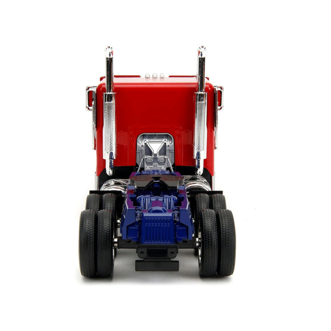 Optimus Prime Tractor Truck Red and Blue with Silver Stripes "Transformers: Rise of the Beasts" (2023) Movie "Hollywood Rides" Series Diecast Model Car by Jada-Jada-ModelCars.com