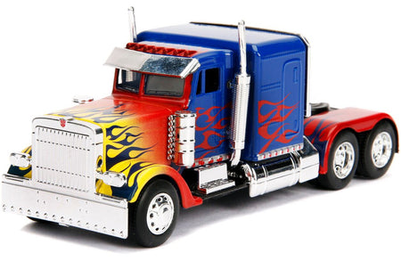 Optimus Prime Truck with Robot on Chassis from "Transformers" Movie "Hollywood Rides" Series 1/32 Diecast Model by Jada-Jada-ModelCars.com