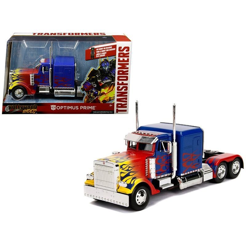 Optimus Prime Truck with Robot on Chassis from "Transformers" Movie "Hollywood Rides" Series Diecast Model by Jada-Jada-ModelCars.com