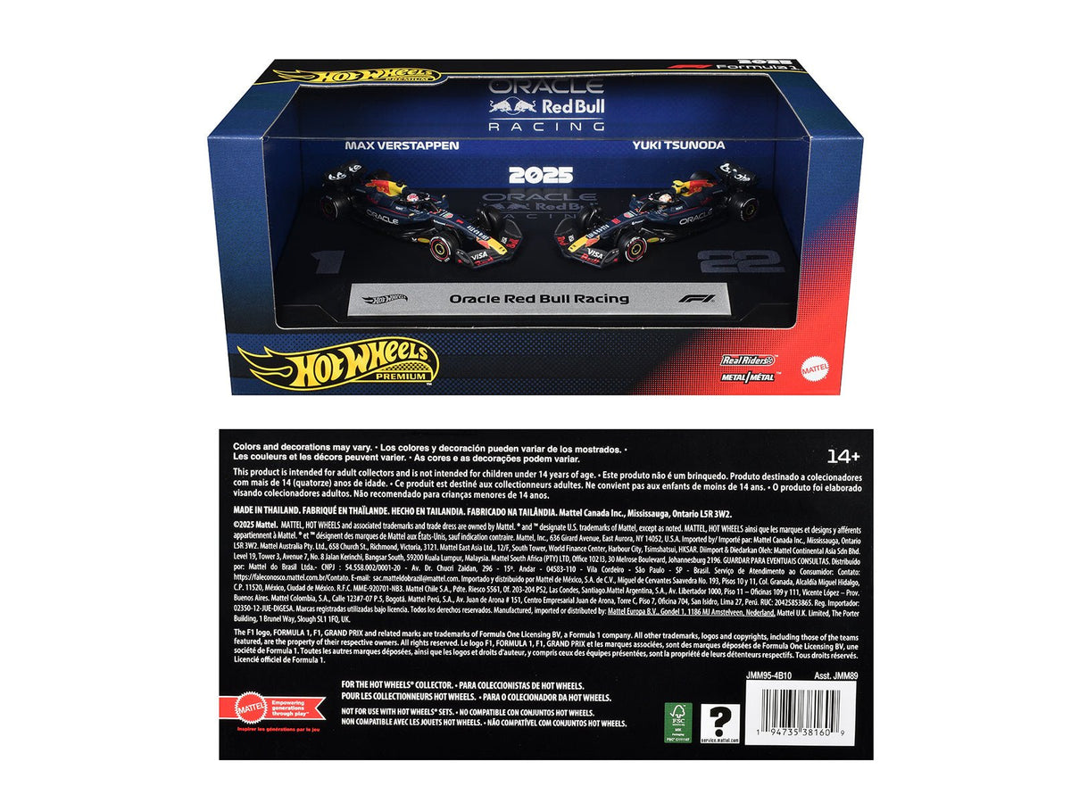 "Oracle Red Bull Racing" Formula One F1 World Championship (2025) 2 Piece Set Diecast Model Cars by Hot Wheels-Hotwheels-ModelCars.com