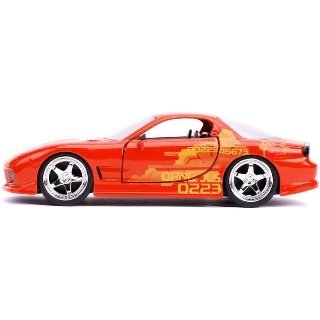 Orange Julius' Mazda RX-7 Orange Metallic with Graphics "Fast & Furious" Series 1/32 Diecast Model Car by Jada-Jada-ModelCars.com