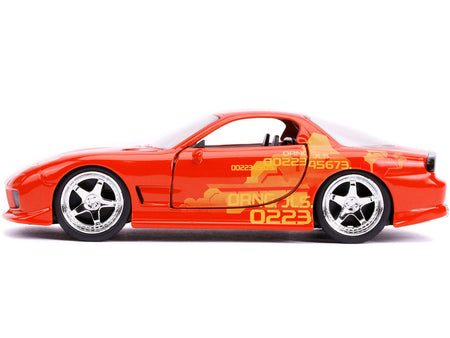 Orange Julius' Mazda RX-7 Orange Metallic with Graphics "Fast & Furious" Series 1/32 Diecast Model Car by Jada-Jada-ModelCars.com