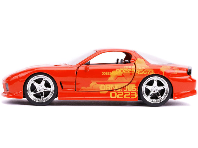 Orange Julius' Mazda RX-7 Orange Metallic with Graphics "Fast & Furious" Series 1/32 Diecast Model Car by Jada-Jada-ModelCars.com