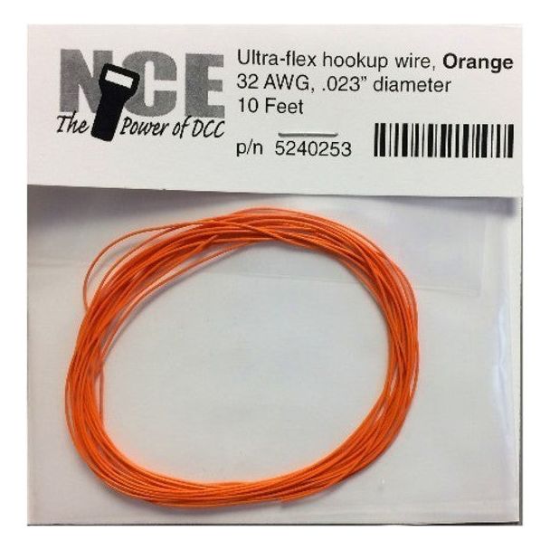 ORANGE WIRE 32AWG 10FT - NCE - ModelCars.com