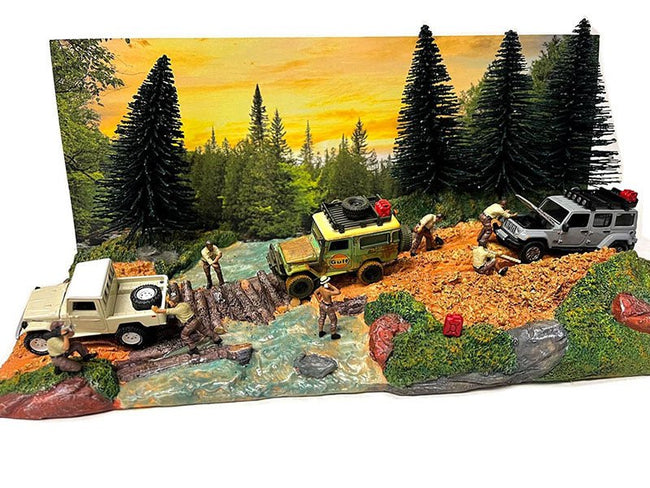 "Overland Off-Road" Diorama with Forest Background for 1/64 Scale Models by American Diorama-American Diorama-ModelCars.com
