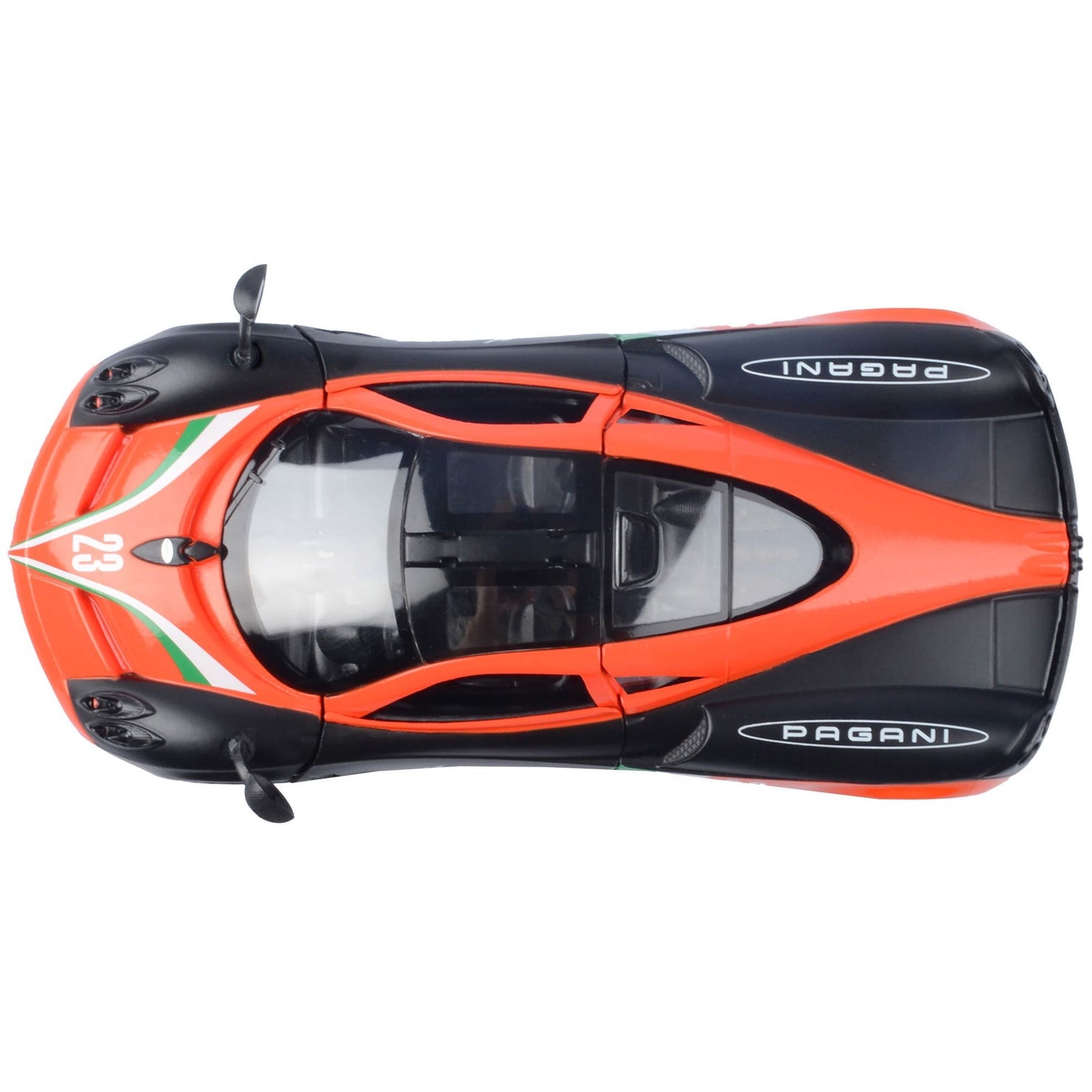 Pagani Huayra 23 Orange and Black with Stripes "GT Racing" Series 1/24 Diecast Model Car by Motormax - Motormax - ModelCars.com