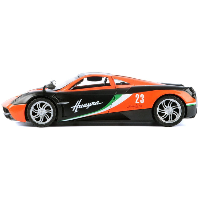 Pagani Huayra #23 Orange and Black with Stripes "GT Racing" Series 1/24 Diecast Model Car by Motormax-Motormax-ModelCars.com