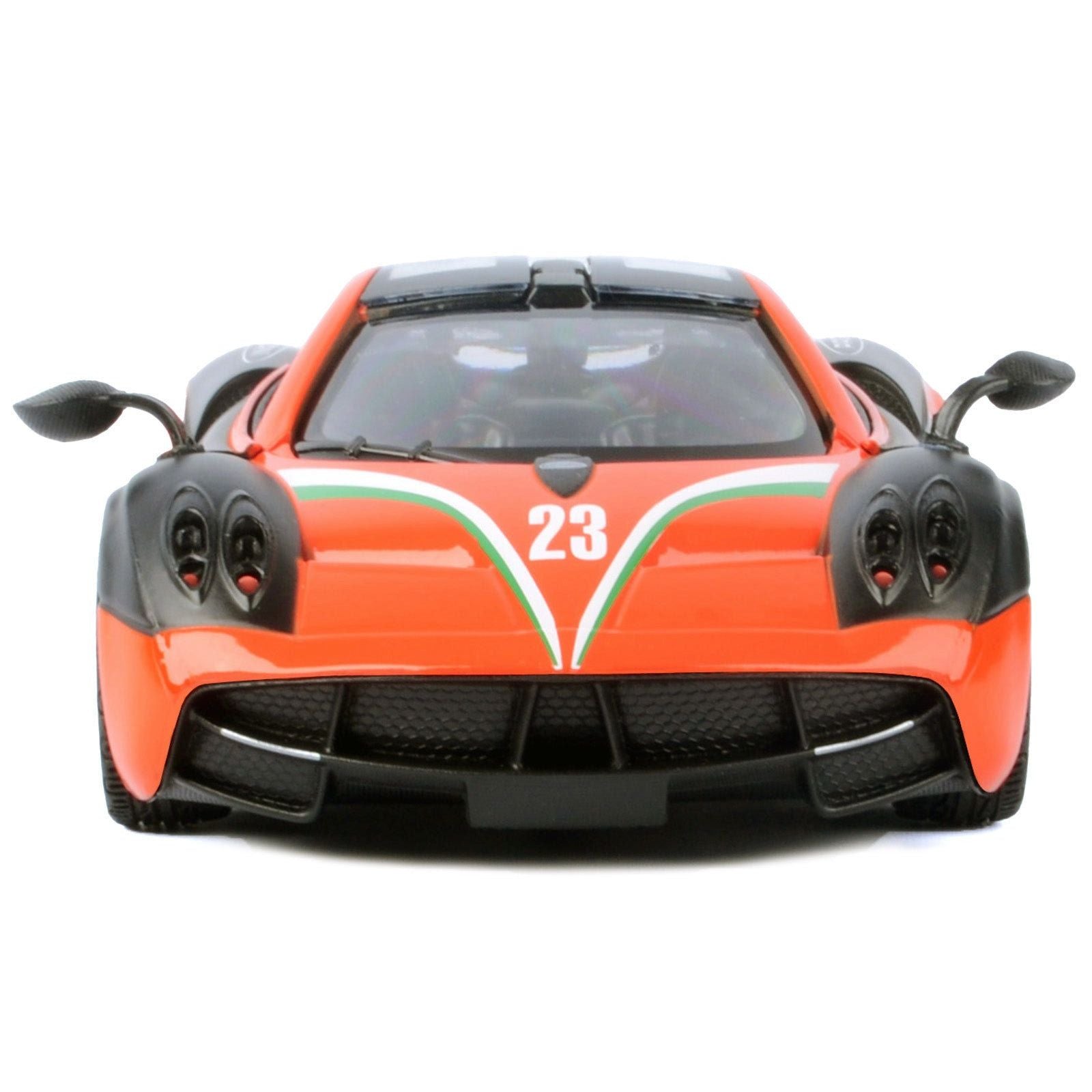 Pagani Huayra 23 Orange and Black with Stripes "GT Racing" Series 1/24 Diecast Model Car by Motormax - Motormax - ModelCars.com