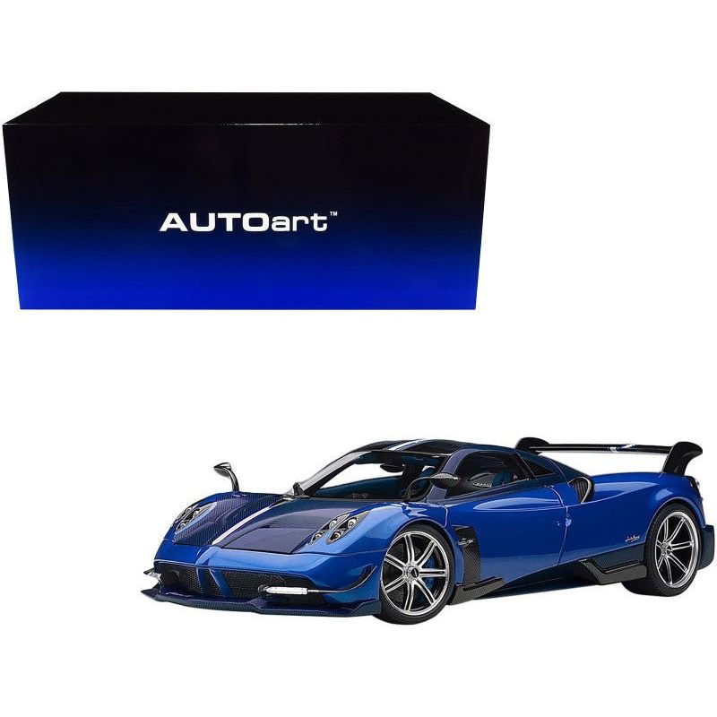 Pagani Huayra BC Blu Francia / Candy Blue Metallic with Carbon Accents 1/18 Model Car by Autoart - Autoart - ModelCars.com