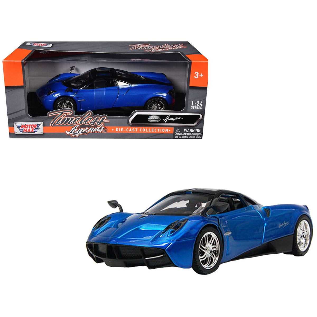 Pagani Huayra Blue 1/24 Diecast Model Car by Motormax-Motormax-ModelCars.com