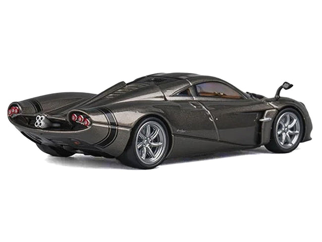 Pagani Huayra Codalunga Gun Metal Gray Metallic with Sunroof and Extra Wheels 1/64 Diecast Model Car by CM Model-CM Models-ModelCars.com