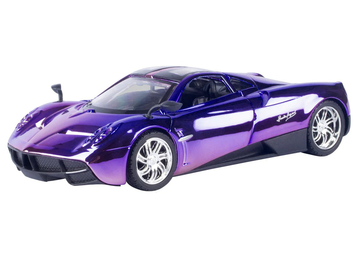 Pagani Huayra Pink and Purple Chrome "Custom Wrap" Series 1/24 Diecast Model Car by Motormax-Motormax-ModelCars.com