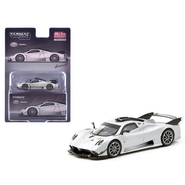 Pagani Huayra R Satin Silver Metallic "Global64" Series 1/64 Diecast Model by Tarmac Works-Tarmac Works-ModelCars.com