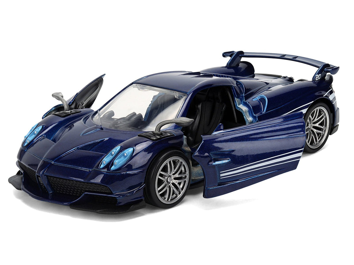 Pagani Huayra Roadster BC Blue Metallic with White Stripes "Fast X" (2023) Movie "Fast & Furious 25th Anniversary" Series 1/32 Diecast Model Car by Jada-Jada-ModelCars.com