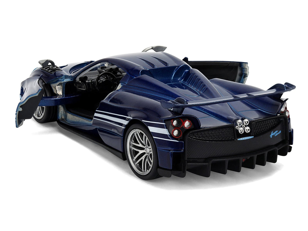 Pagani Huayra Roadster BC Blue Metallic with White Stripes "Fast X" (2023) Movie "Fast & Furious 25th Anniversary" Series 1/32 Diecast Model Car by Jada-Jada-ModelCars.com