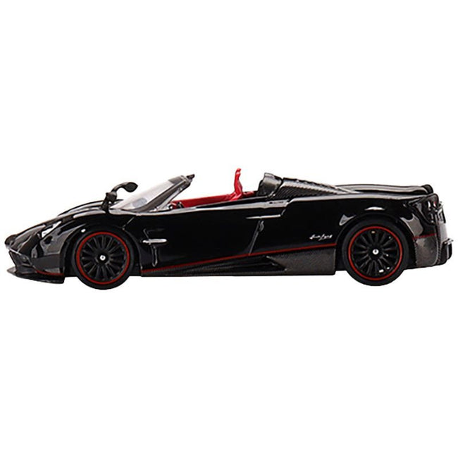 Pagani Huayra Roadster Black with Red Stripes and Interior Limited Edition to 2400 pieces Worldwide 1/64 Diecast Model Car by True Scale Miniatures - True Scale Miniatures - ModelCars.com