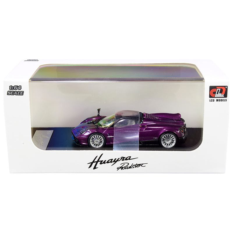 Pagani Huayra Roadster Purple Metallic with Carbon Top and Carbon Accents 1/64 Diecast Model Car by LCD Models - LCD Models - ModelCars.com